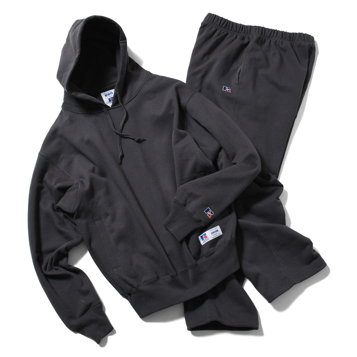 RUSSELL ATHLETIC | HOMEGAME - PRO COTTON LOOPBACK TERRY SWEAT HOODIE BLACK 【26FW-HG-001】