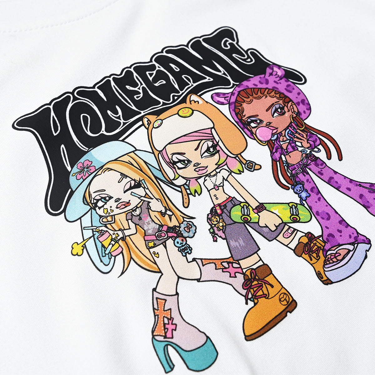HOMEGAME - HOMEGAME×美らChula CROPPED TEE WHITE【HG260148
