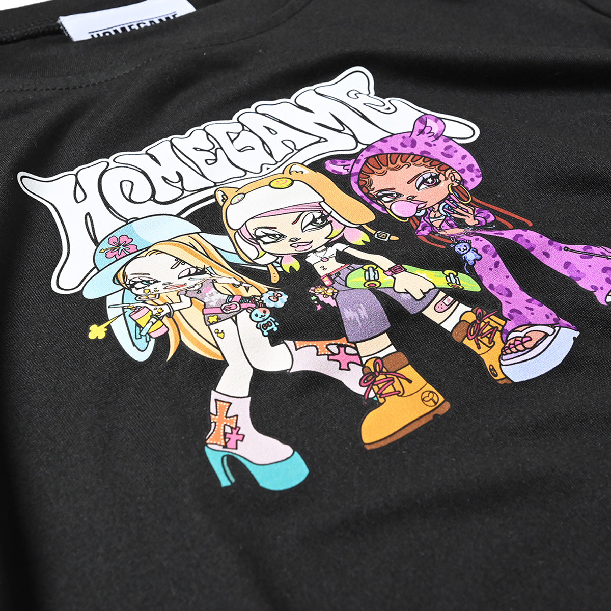 HOMEGAME - HOMEGAME×美らChula CROPPED TEE BLACK【HG260149】