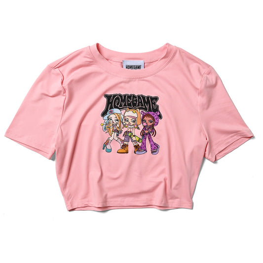 HOMEGAME - HOMEGAME×美らChula CROPPED TEE PINK【HG260150】