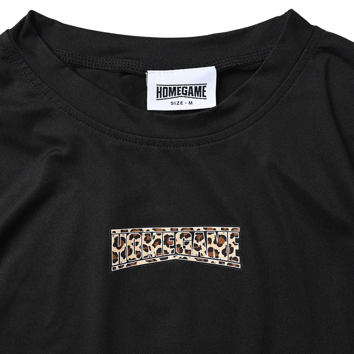 HOMEGAME - HOMEGAME LEOPARD LOGO CROPPED TEE BLACK【HG260152】