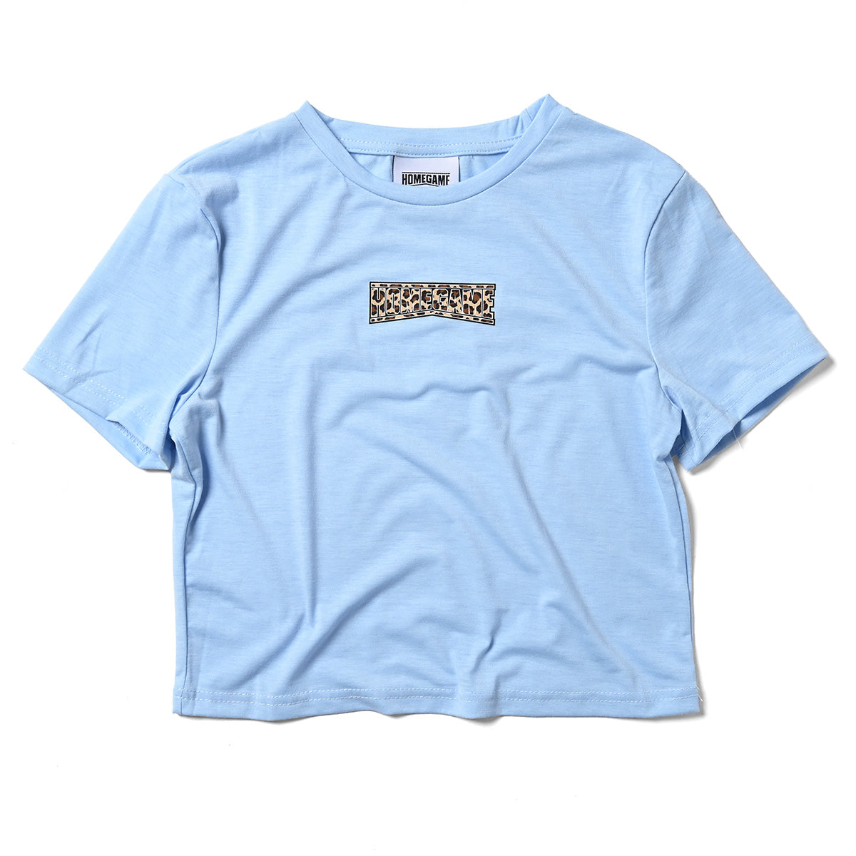 HOMEGAME - HOMEGAME LEOPARD LOGO CROPPED TEE LIGHT BLUE【HG260153】