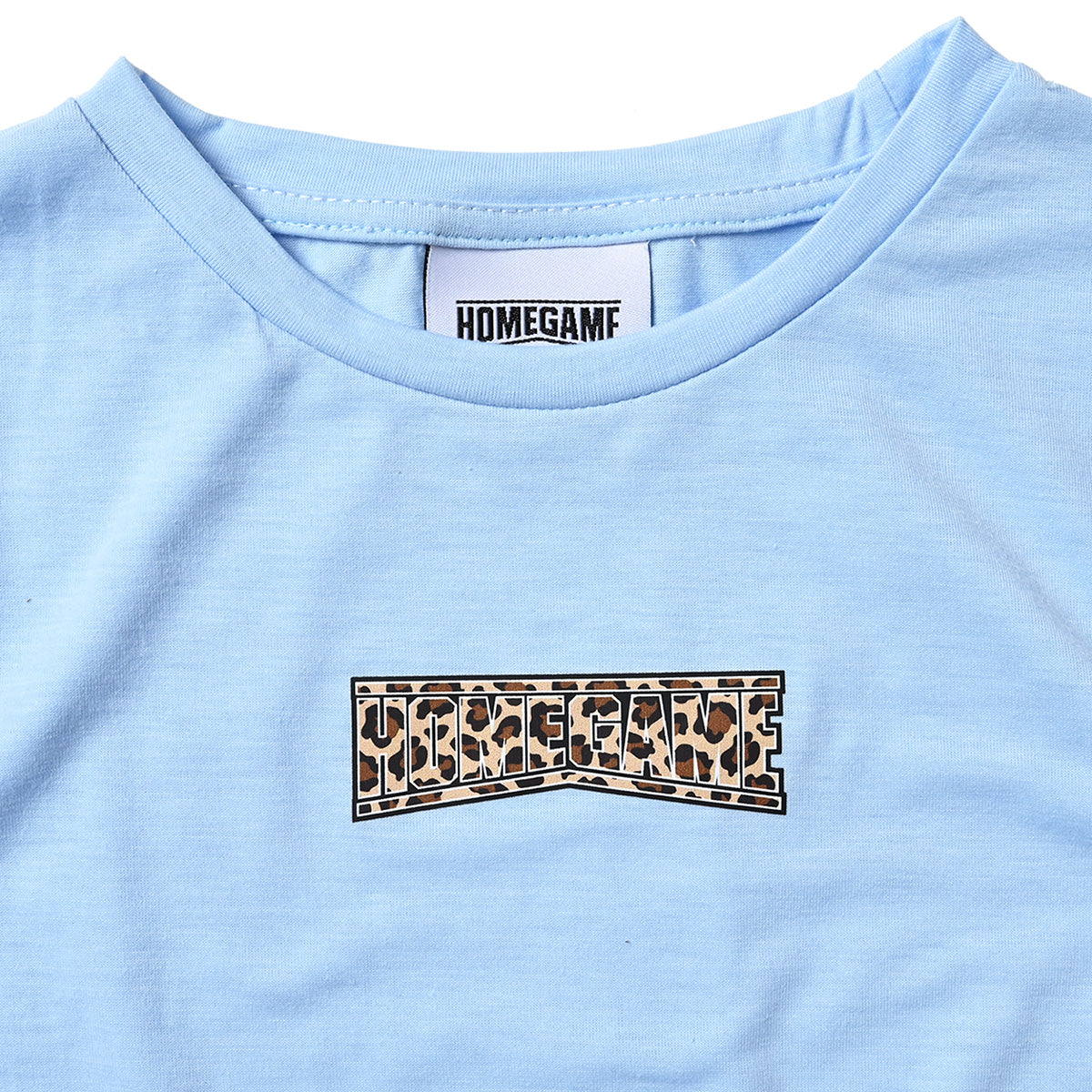 HOMEGAME - HOMEGAME LEOPARD LOGO CROPPED TEE LIGHT BLUE【HG260153】