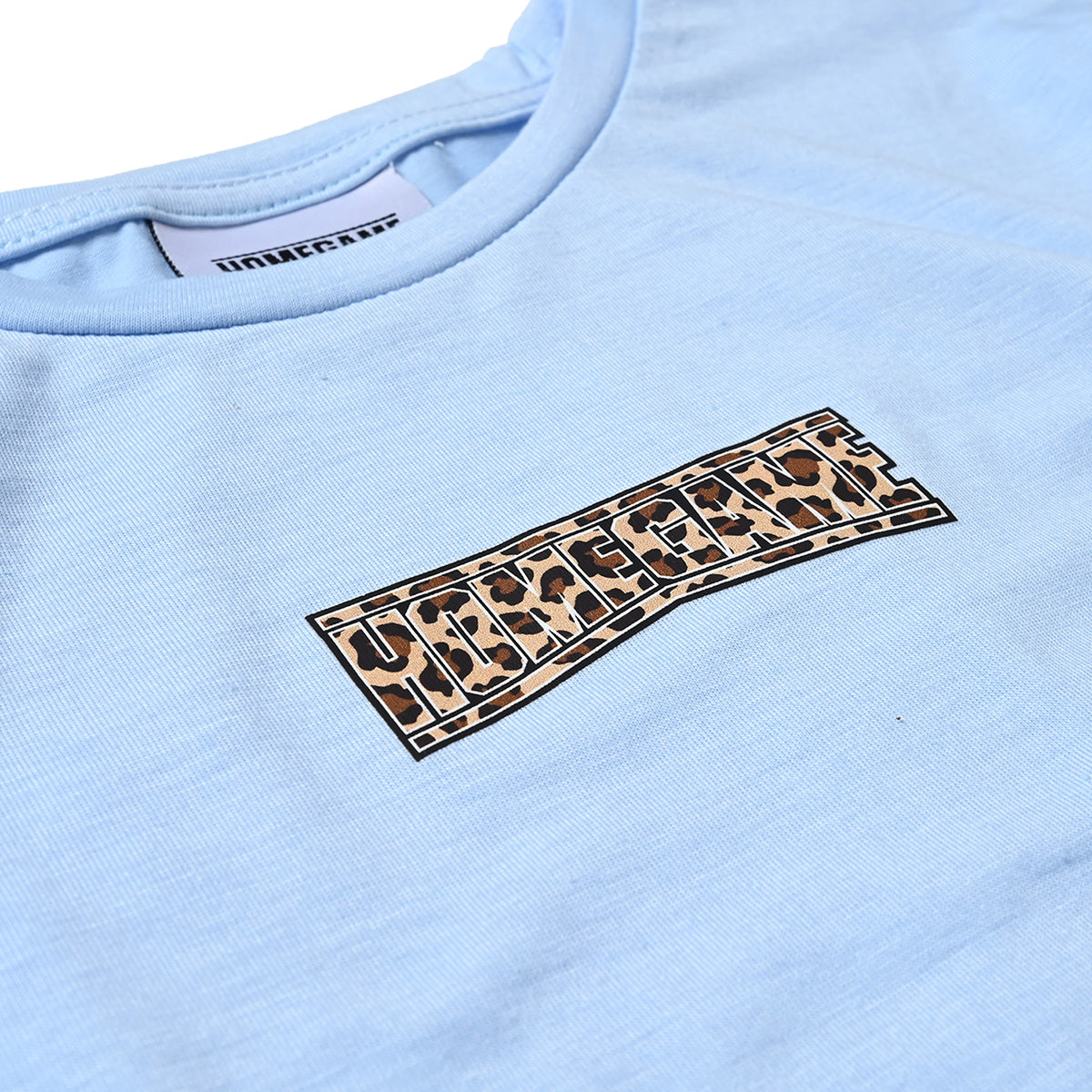 HOMEGAME - HOMEGAME LEOPARD LOGO CROPPED TEE LIGHT BLUE【HG260153】