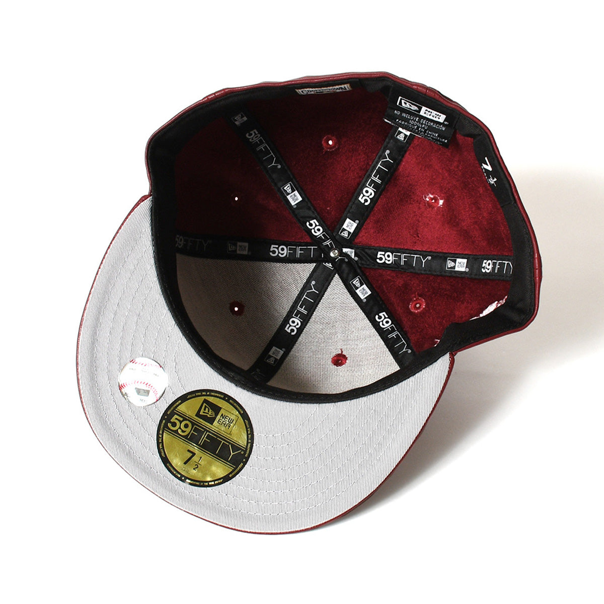 NEW ERA 紐約洋基隊 - 59FIFTY 100TH ANV PU 皮革酒紅色