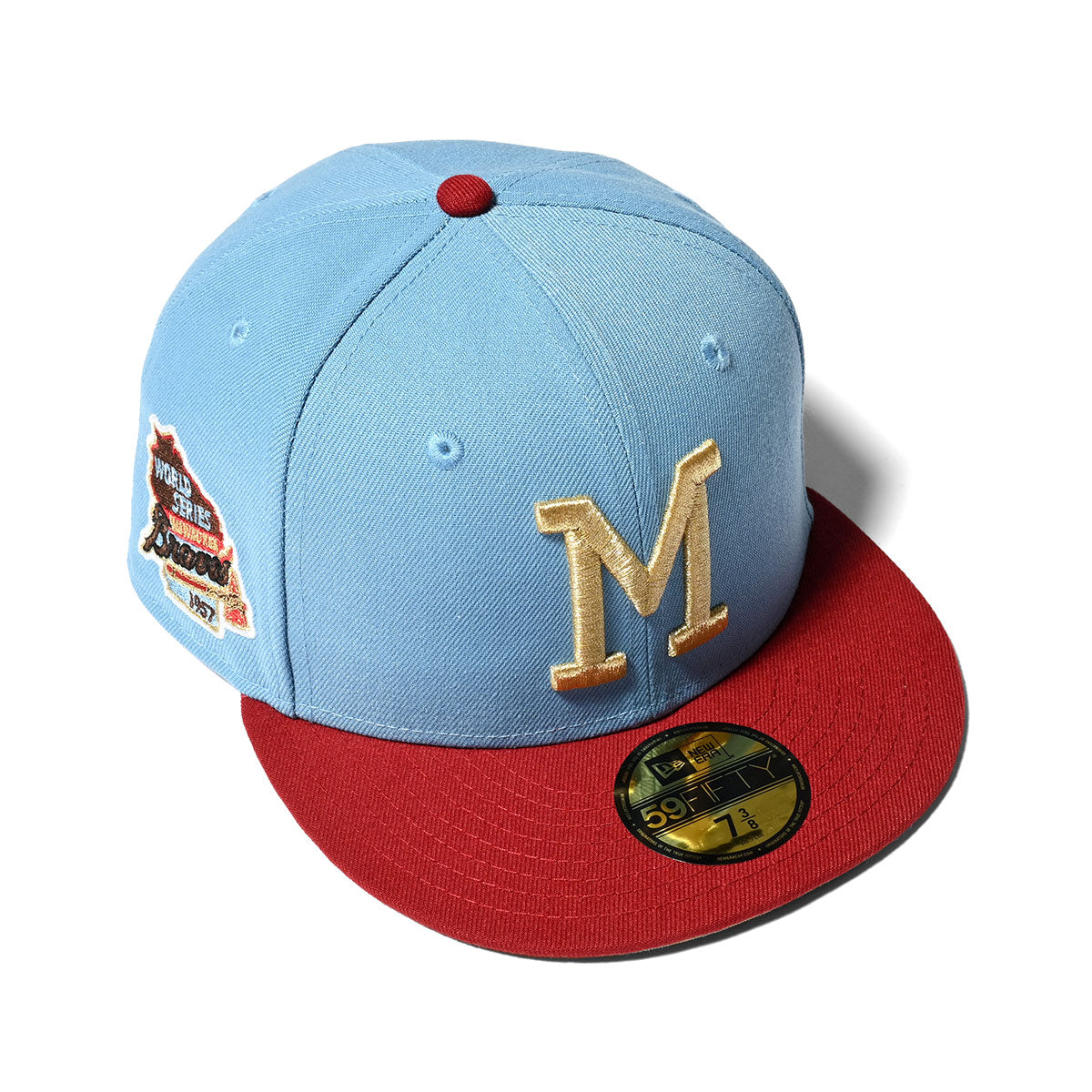 NEW ERA Milwaukee Braves - WS 1957 59FIFTY SKY BLUE/HRED [70760416]