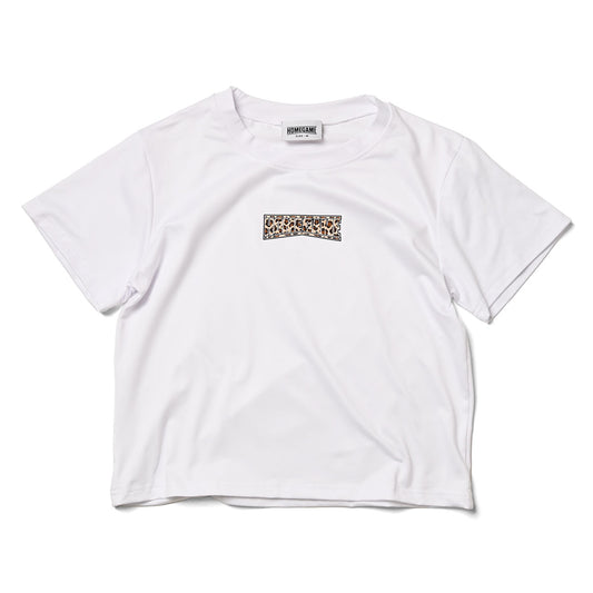 HOMEGAME - HOMEGAME LEOPARD LOGO CROPPED TEE WHITE【HG260151】