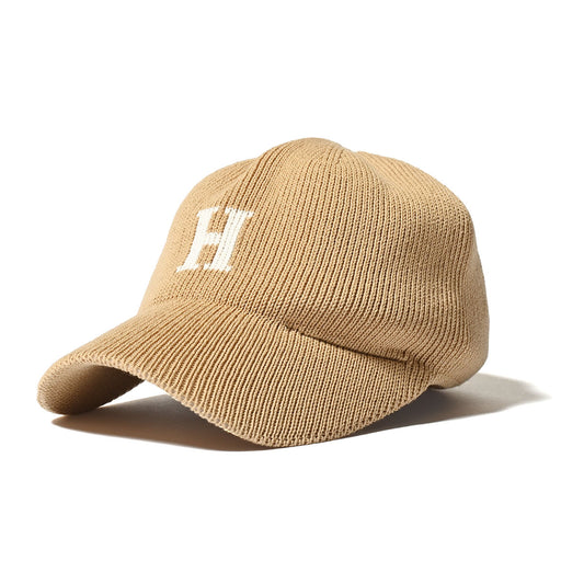 HOMEGAME - H LOGO COTTON KNIT BASEBALL CAP BEIGE【HG241414】