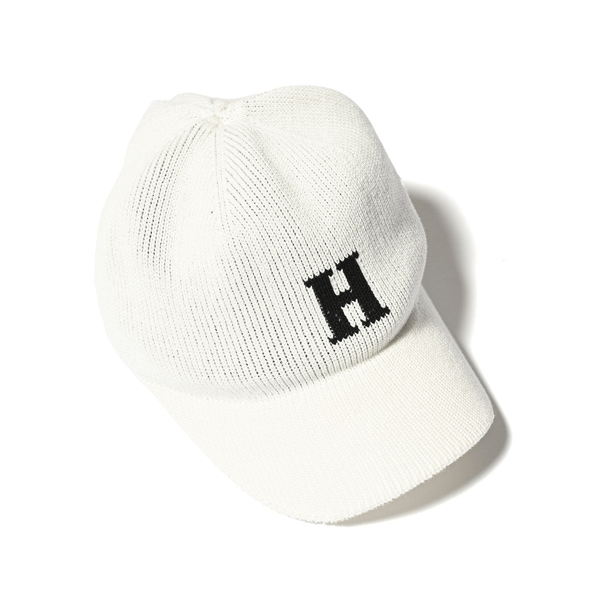 HOMEGAME - H LOGO COTTON KNIT BASEBALL CAP WHITE【HG241414】