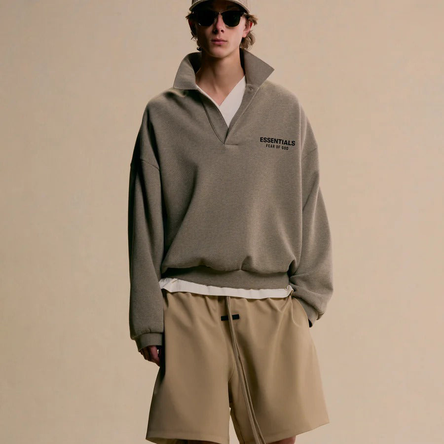 Fear of God ESSENTIALS  FLEECE POLO HEATHER H GRAY 【192HO244399F】