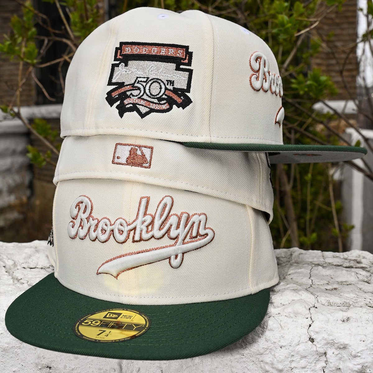 NEW ERA Brooklyn Dodgers - 59FIFTY Jackie Robinson 50th Anniversary Chrome White/Cilantro Green