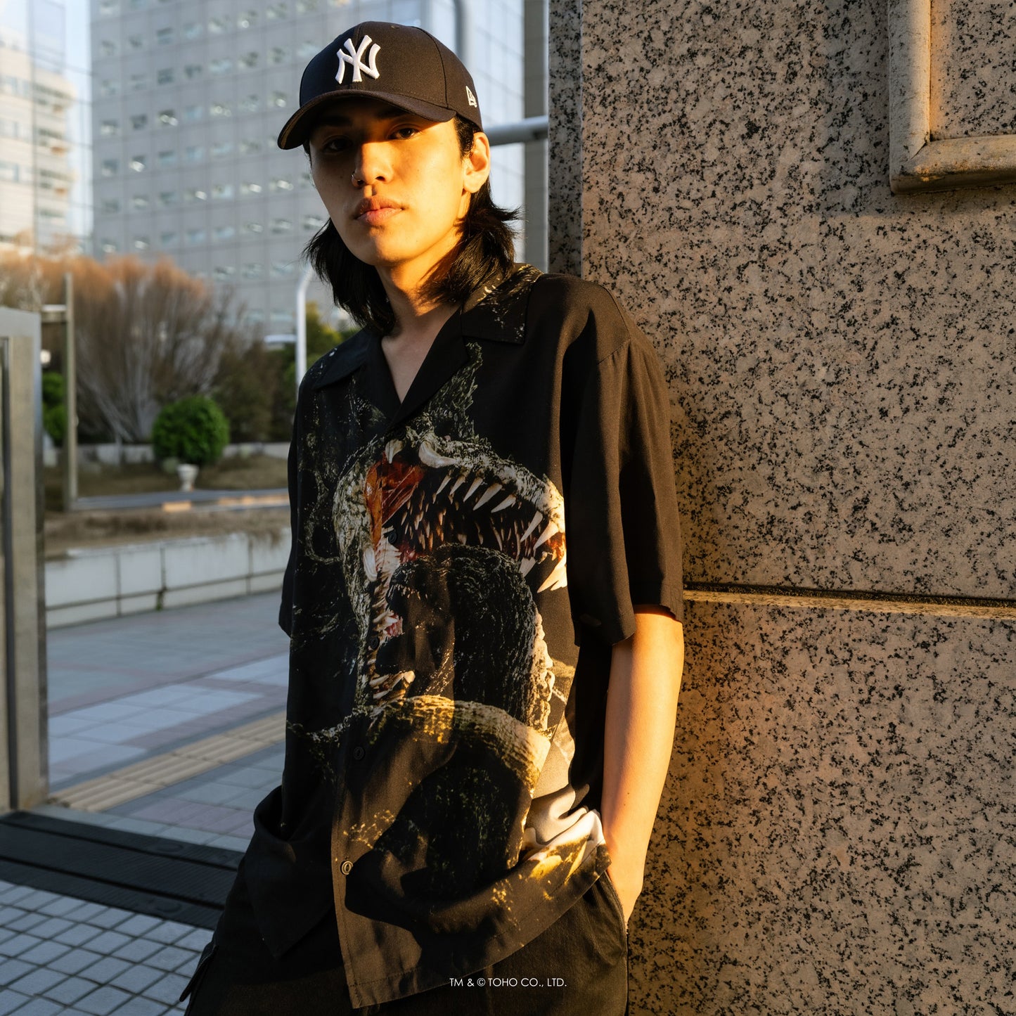 【受注販売：6月下旬頃より順次発送】GODZILLA | HOMEGAME OPEN COLLAR SHIRT ゴジラVSビオランテ 【HG260201】