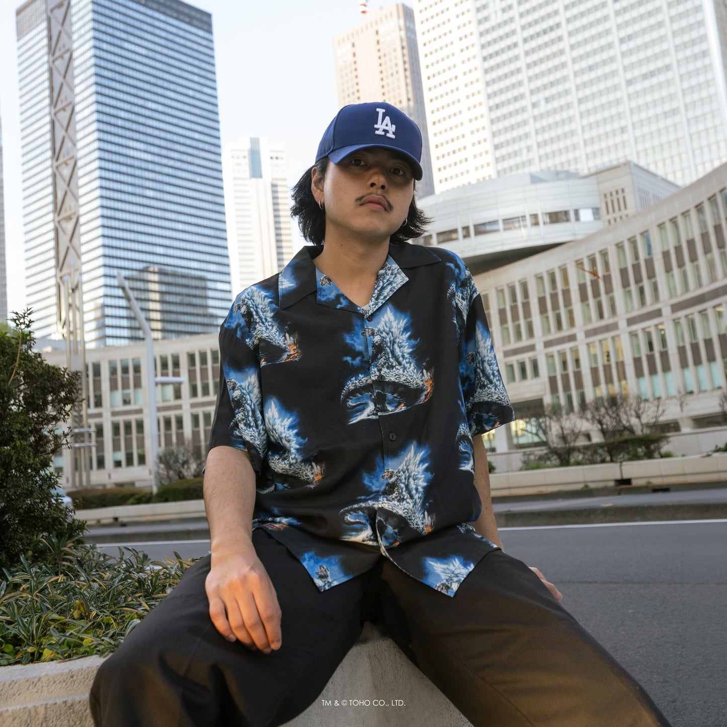 【受注販売：6月下旬頃より順次発送】GODZILLA | HOMEGAME OPEN COLLAR SHIRT ゴジラ FINAL WARS【HG260204】