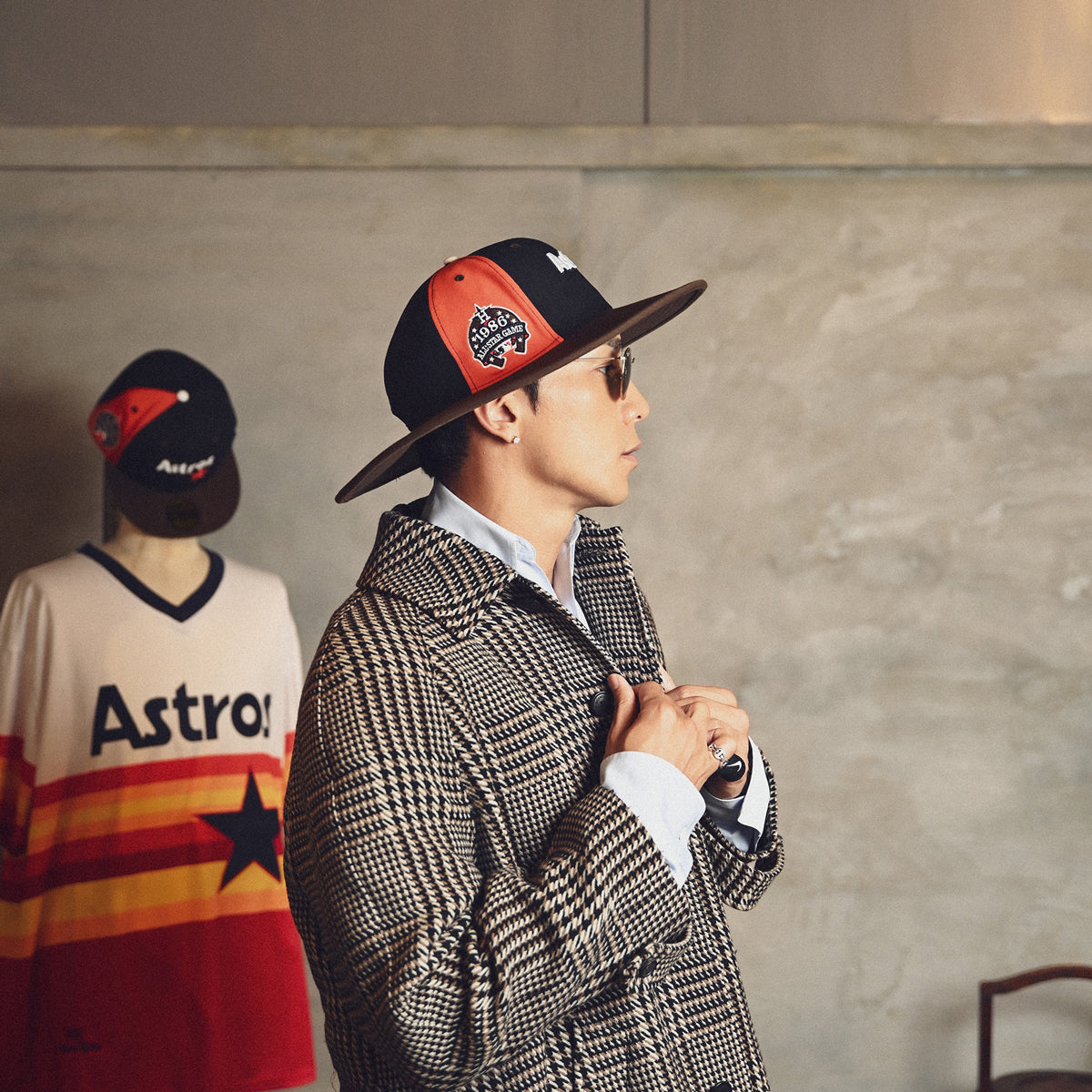 NEW ERA HOUSTON ASTROS - LONG BRIM HAT CO FITTED NAVY/WALNUT【14459857】