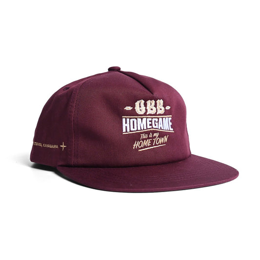 HOMEGAME × GOLDEN BROWN BROTHERS - 5PANEL SNAPBACK CAP BURGUNDY【HG261402】