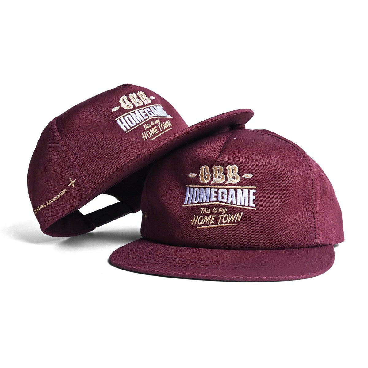 HOMEGAME × GOLDEN BROWN BROTHERS - 5PANEL SNAPBACK CAP BURGUNDY【HG261402】
