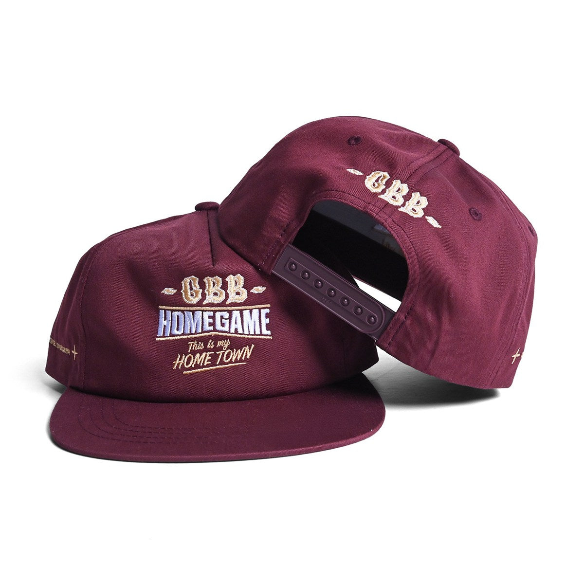 HOMEGAME × GOLDEN BROWN BROTHERS - 5PANEL SNAPBACK CAP BURGUNDY【HG261402】