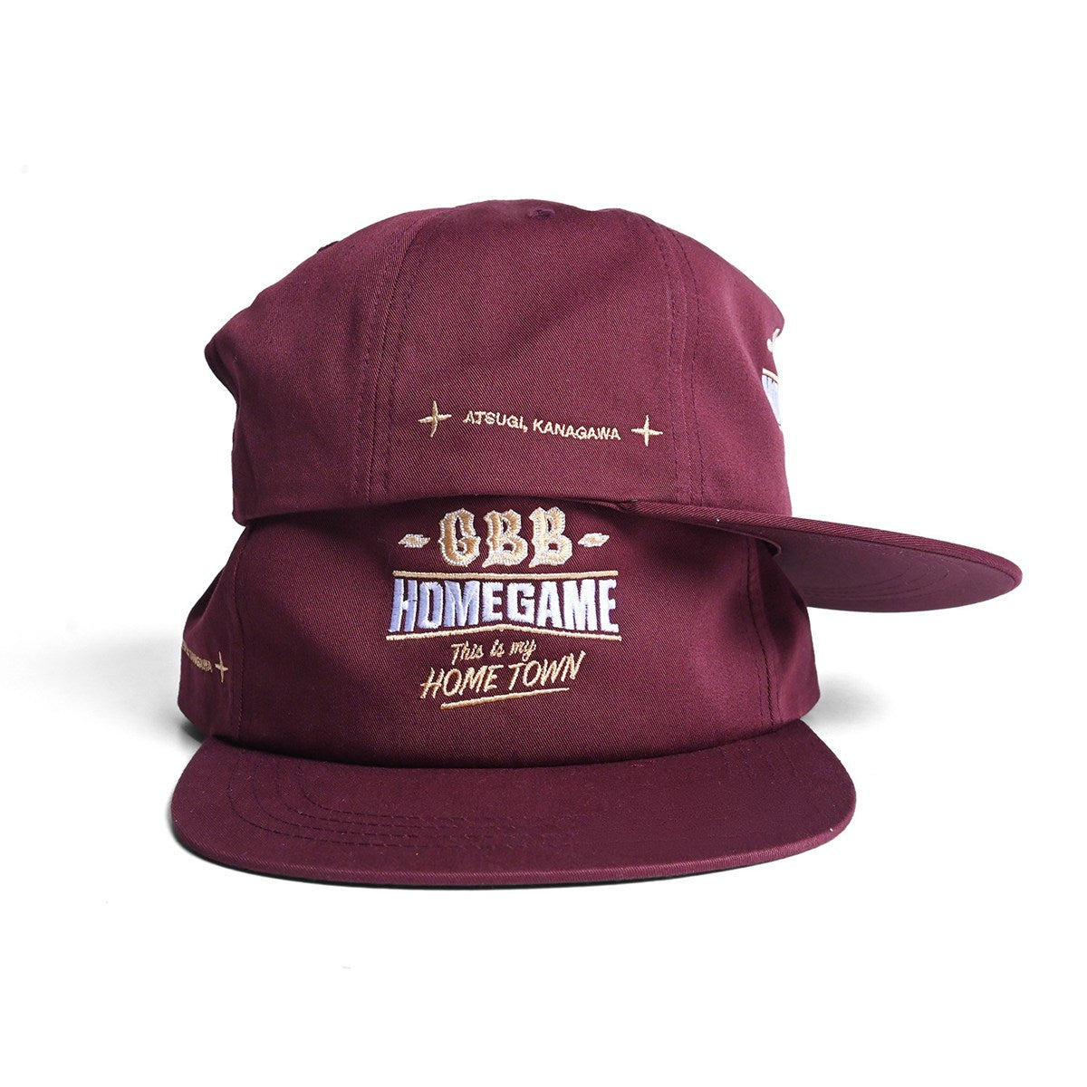 HOMEGAME × GOLDEN BROWN BROTHERS - 5PANEL SNAPBACK CAP BURGUNDY【HG261402】