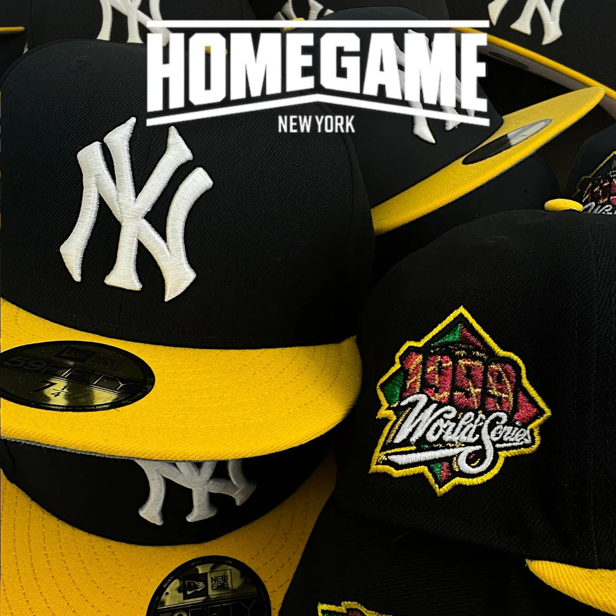 NEW ERA - 59FIFTY New York Yankees 1999 WORLD SERIES IN BLACK/CANARY YELLOW 59FIFTY