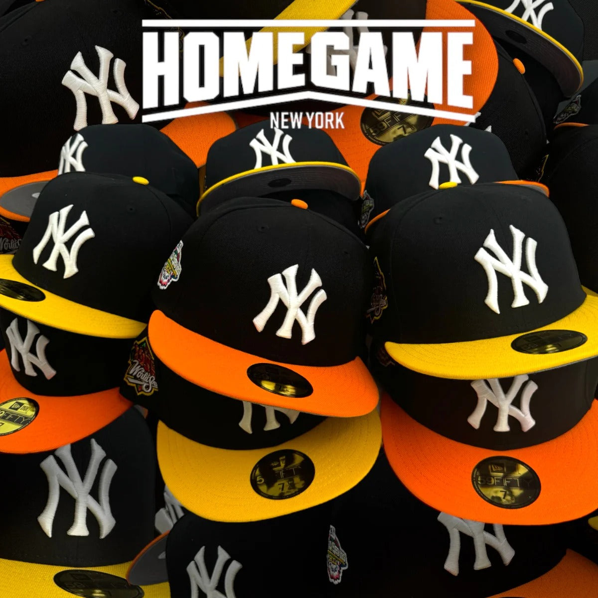 NEW ERA - 59FIFTY New York Yankees 1999 WORLD SERIES IN BLACK/CANARY YELLOW 59FIFTY