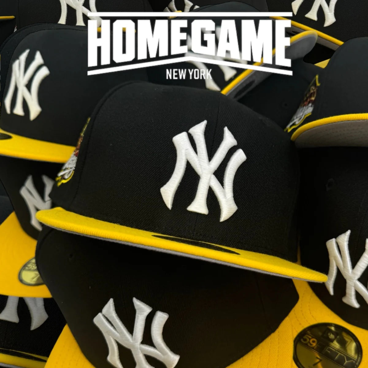 NEW ERA - 59FIFTY New York Yankees 1999 WORLD SERIES IN BLACK/CANARY YELLOW 59FIFTY