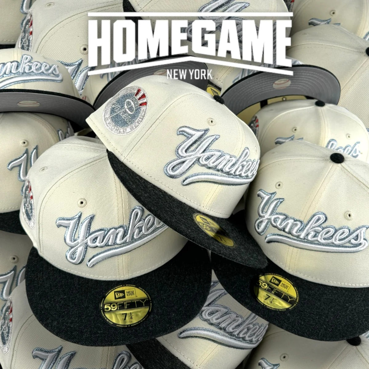 NEW ERA - 59FIFTY NEW YORK YANKEES 1962 WORLD SERIES CHROME WHITE/BLACK HEATHER