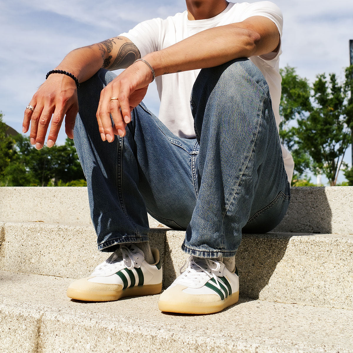 【予約商品】adidas - SAMBA OG Foot Wear White/Collegiate Green/Gum 【JS3831】