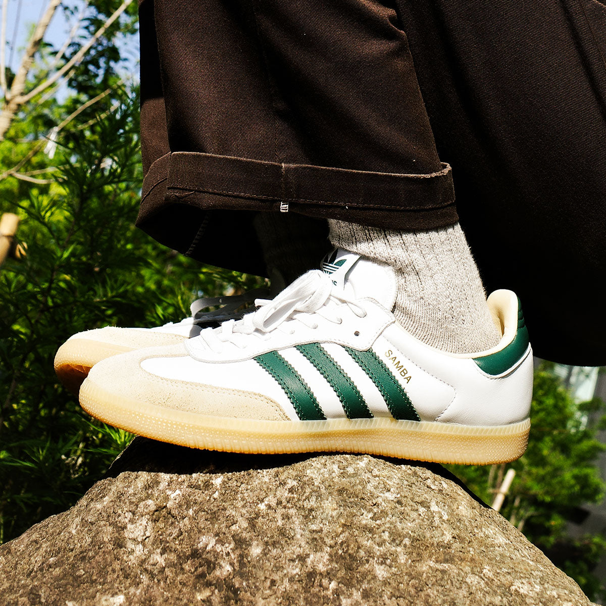 【予約商品】adidas - SAMBA OG Foot Wear White/Collegiate Green/Gum 【JS3831】