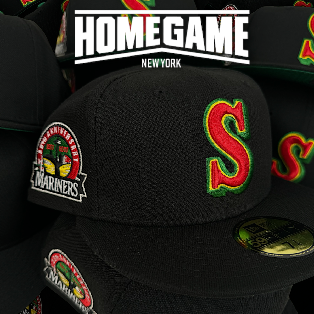 NEW ERA Seattle Mariners - 59Fifty 30th Anniversary BLACK/RED/GREEN