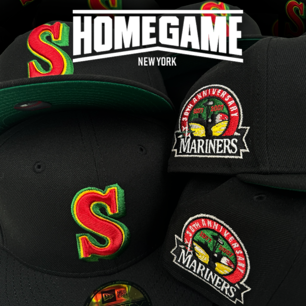 NEW ERA Seattle Mariners - 59Fifty 30th Anniversary BLACK/RED/GREEN