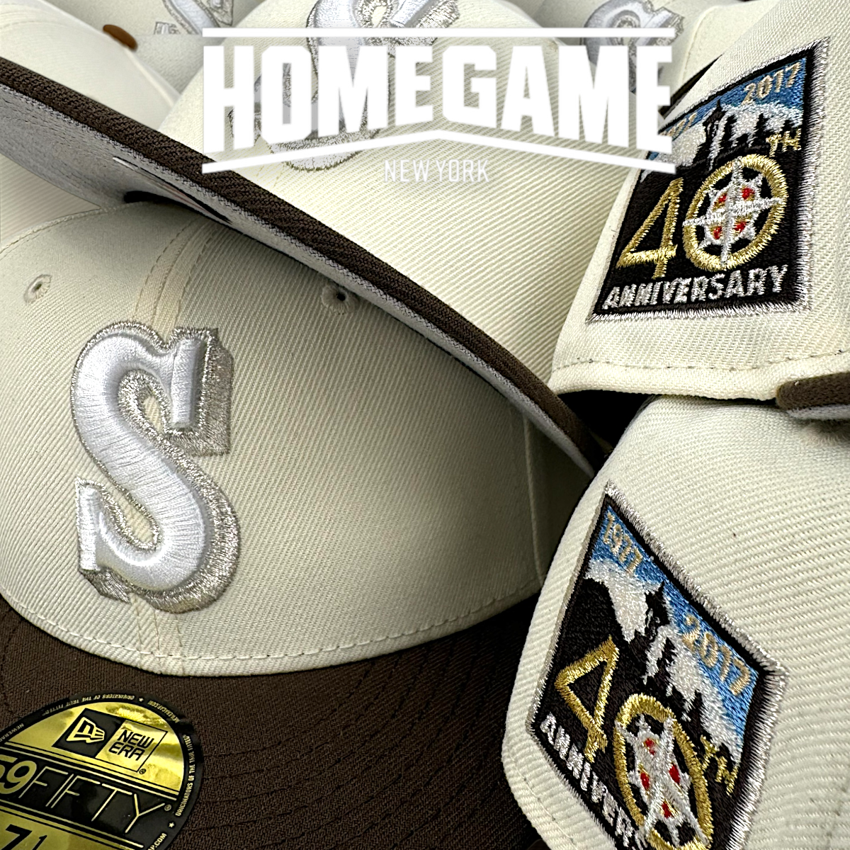 NEW ERA Seattle Mariners - 59FIFTY 40th Anniversary Chrome White/Burnt Wood