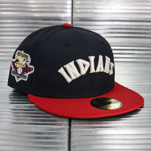 NEW ERA - Cleveland Indians 100 Seasons 59Fifty Navy/Scarlet Red