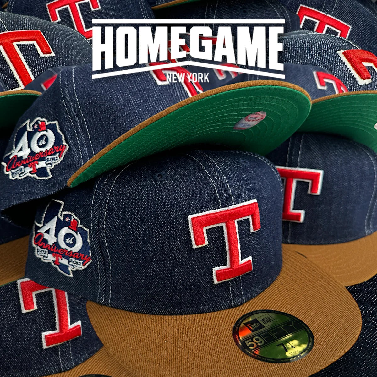 NEW ERA - 59FIFTY Texas Rangers 40th Anniversary Light Navy Denim/Toasted Peanut