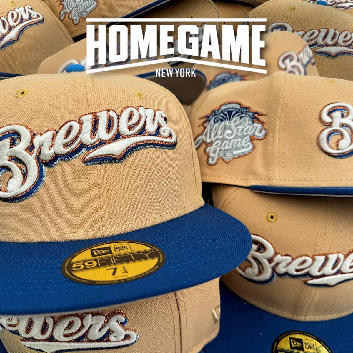 NEW ERA - 59FIFTY Milwaukee Brewers 2002 ALL STAR GAME CANDIED PEACH/SONGBIRD BLUE