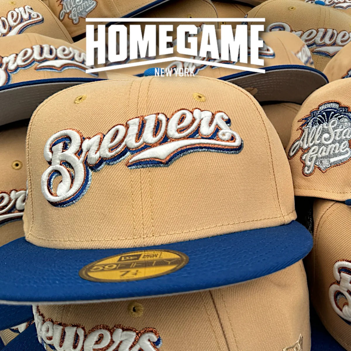 NEW ERA - 59FIFTY Milwaukee Brewers 2002 ALL STAR GAME CANDIED PEACH/SONGBIRD BLUE