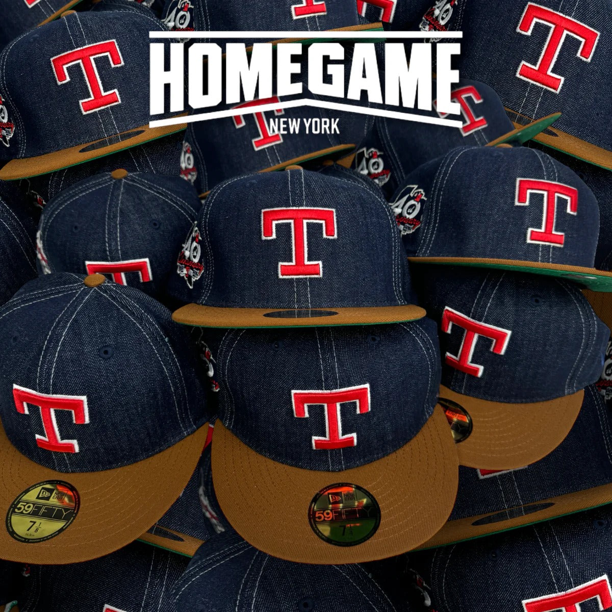 NEW ERA - 59FIFTY Texas Rangers 40th Anniversary Light Navy Denim/Toasted Peanut