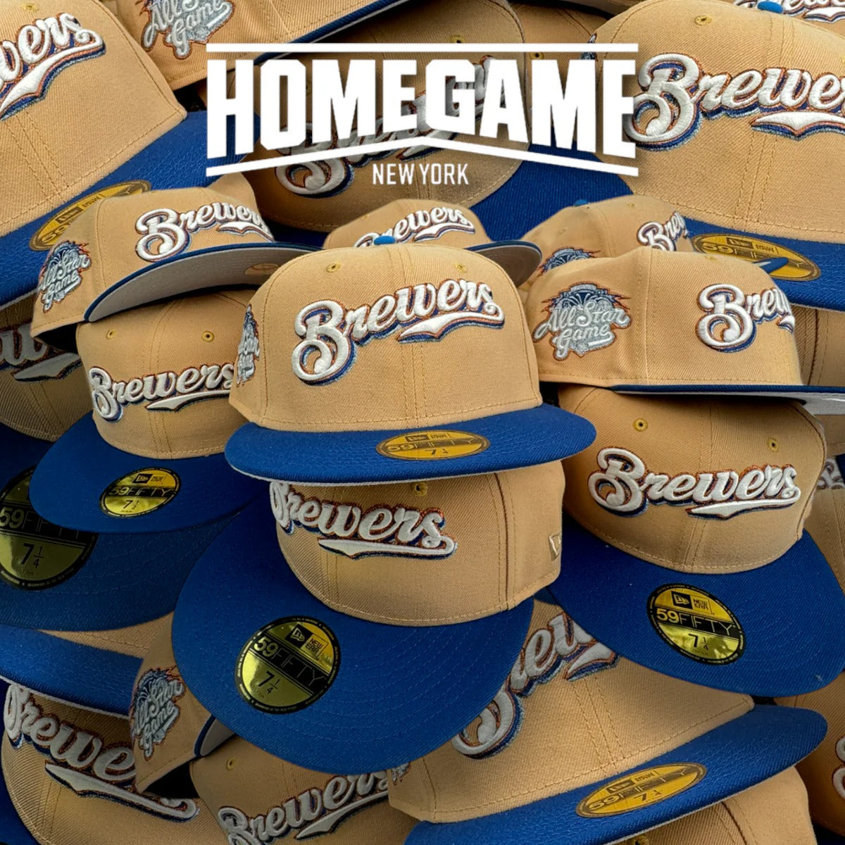 NEW ERA - 59FIFTY Milwaukee Brewers 2002 ALL STAR GAME CANDIED PEACH/SONGBIRD BLUE