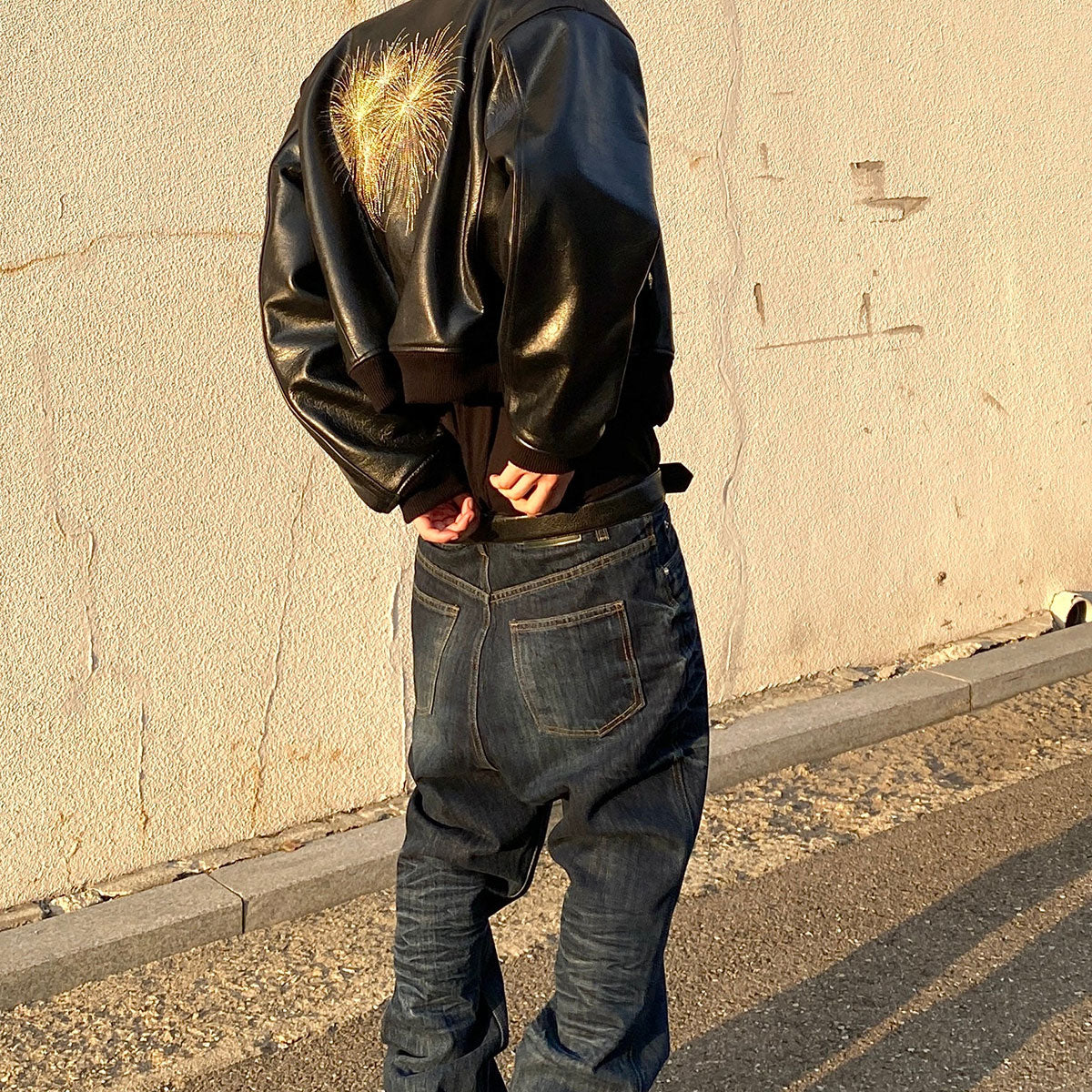 Undermycar - HOMMAGE EMBRACED ”THE FIREWORKS” LAMB LEATHER BLOUSON BLACK