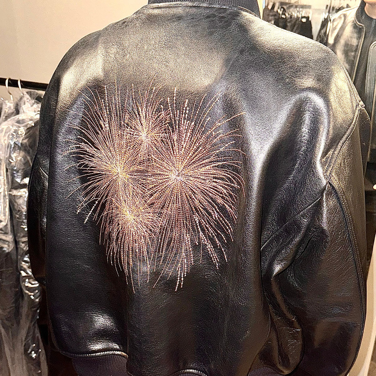 Undermycar - HOMMAGE EMBRACED ”THE FIREWORKS” LAMB LEATHER BLOUSON BLACK