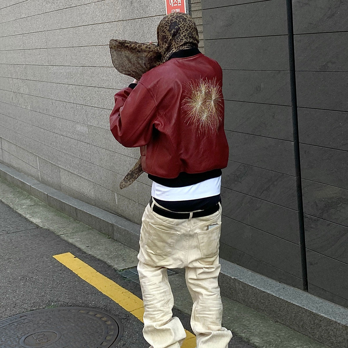 Undermycar - HOMMAGE EMBRACED ”THE FIREWORKS” LAMB LEATHER BLOUSON RED