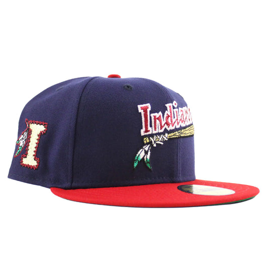 NEW ERA Kinston Indians - 59FIFTY INDIANS PATCH NAVY SCARLET