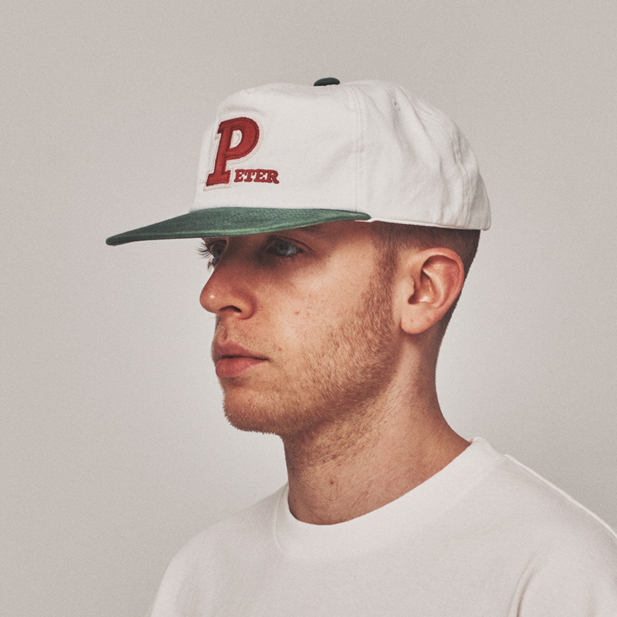 MY NAME IS PETER - 5-PANEL PETER APPLIQUE CAP WHITE/GREEN