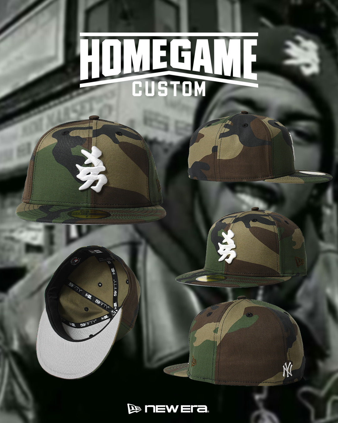 NEW ERA - NEW YORK YANKEES CO KANJI 59FIFTY WOODLAND CAMO 【71092295】
