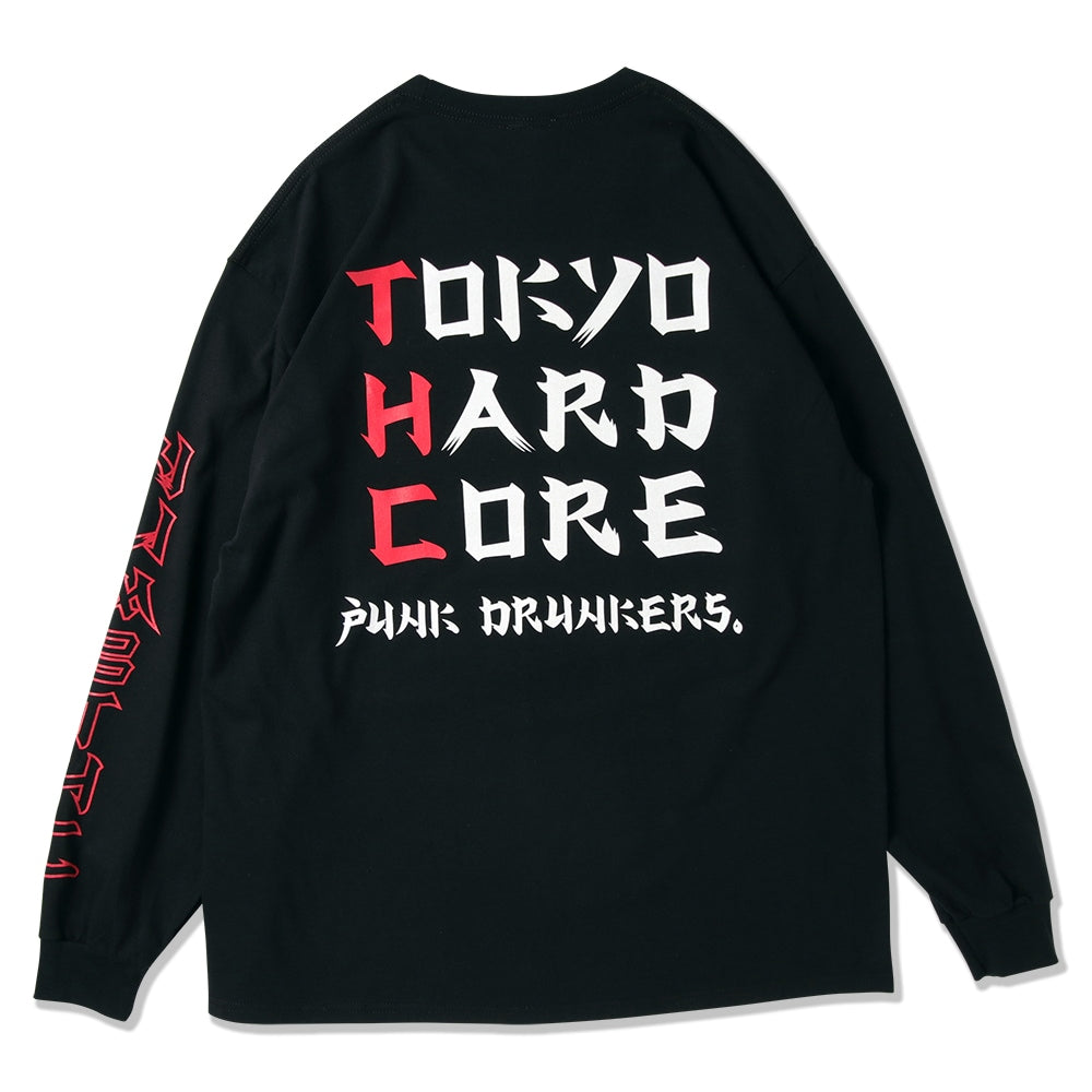 PUNK DRUNKERS × NUMB - ［PDSxNUMB］ハードコアロンTEE BLACK【PDS-25211A】