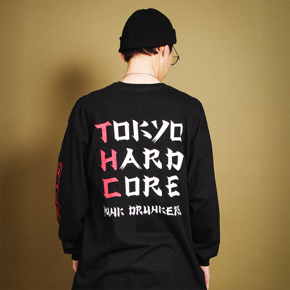 PUNK DRUNKERS × NUMB - ［PDSxNUMB］ハードコアロンTEE BLACK【PDS-25211A】
