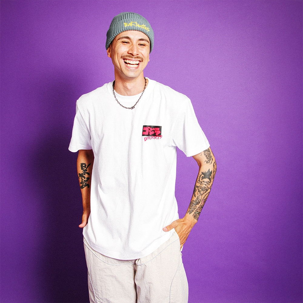PUNK DRUNKERS × GODZILLA - ［PDSxGODZILLA］ゴジラからあいつTEE WHITE【PDS-25215A】