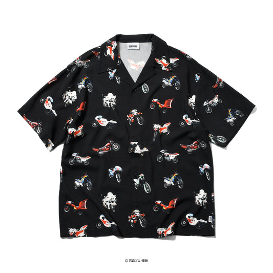 【受注販売：8月下旬頃より順次発送】HG260205 仮面ライダー x HOMEGAME OPEN COLLAR SHIRT - 昭和ライダー