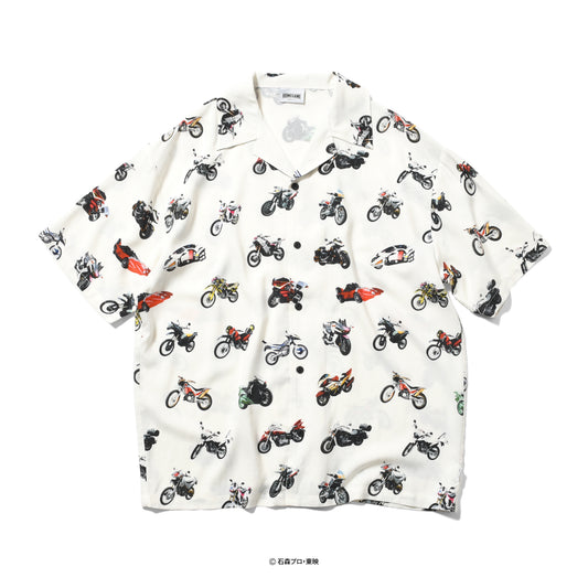 【受注販売：8月下旬頃より順次発送】HG260206 仮面ライダー x HOMEGAME OPEN COLLAR SHIRT - 平成ライダー