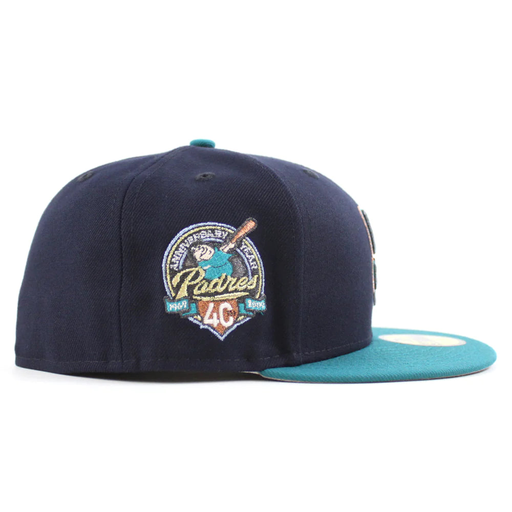 NEW ERA San Diego Padres - 40TH ANNIVERSARY 59FIFTY NAVY AQUA GRAY