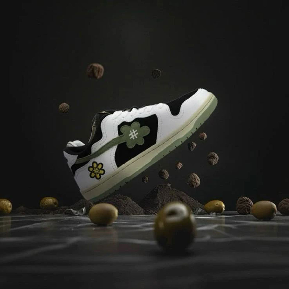 WATER THE PLANT SHROOM "WHITE TRUFFLE" KICKS OLIVE GREEN Sneakers [WTP029]